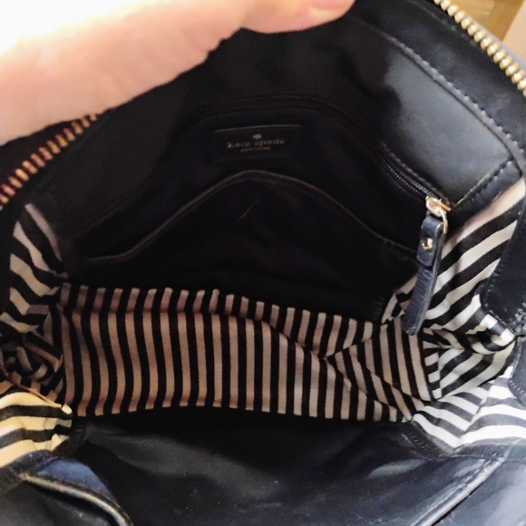 Kate Spade Reversible Striped Cross Body Leather Trim Hand Shoulder Bag reg $399 - Picture 9 of 12